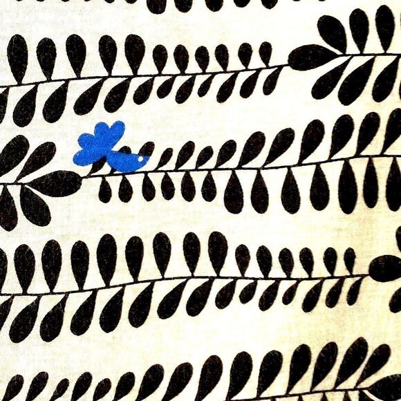 GAP bird and vine print front solid back cap sleeve tee or shell size L - Picture 3 of 8